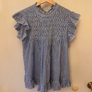 Anthropologie Blue and White Striped shirt
